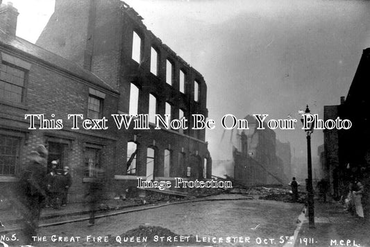 LC 835 - Great Fire, Queens Street, Leicester, Leicestershire 1911