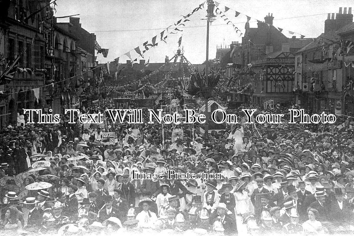 LC 942 - Coronation Day, Market Street, Loughborough, Leicestershire 1911