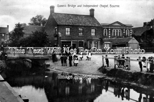 LI 1005 - Queens Bridge & Independent Chapel, Bourne, Lincolnshire c1919