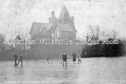 LI 1661 - Skating On Allan House Lake, Boston, Lincolnshire c1905