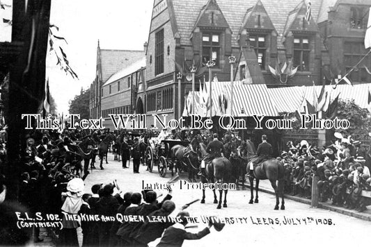 LI 1855 - King & Queen Alexandra Leaving University Of Leeds 1908