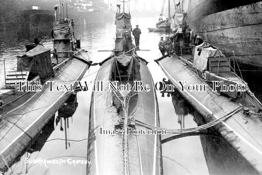 LI 1972 - Three Submarines, Grimsby, Lincolnshire c1907