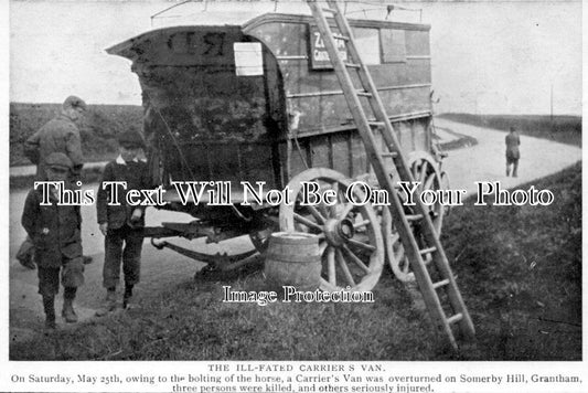 LI 301 - Carriers Van Accident, Somerby Hill, Grantham, Lincolnshire 1907