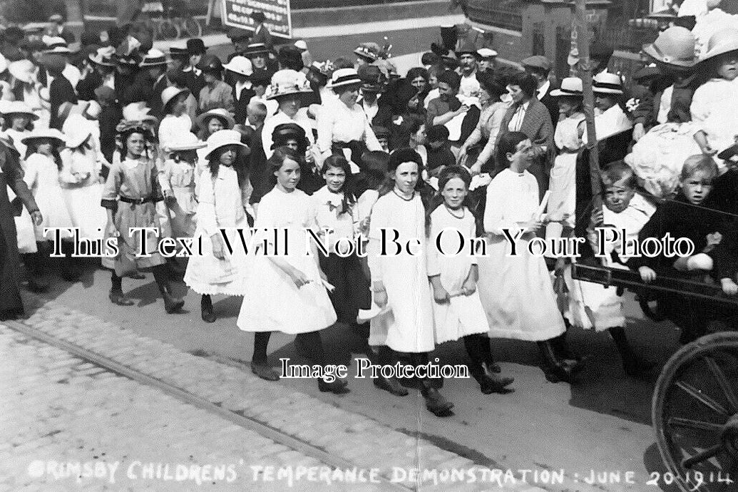 LI 3185 - Grimsby Childrens Temperance Demonstration, Lincolnshire 1914