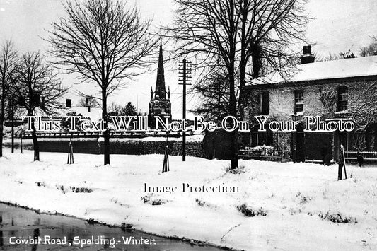 LI 32 - Winter In Cowpit Road, Spalding, Lincolnshire c1907