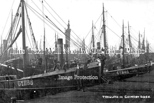 LI 3201 - Fishing Trawlers In Grimsby Dock, Lincolnshire
