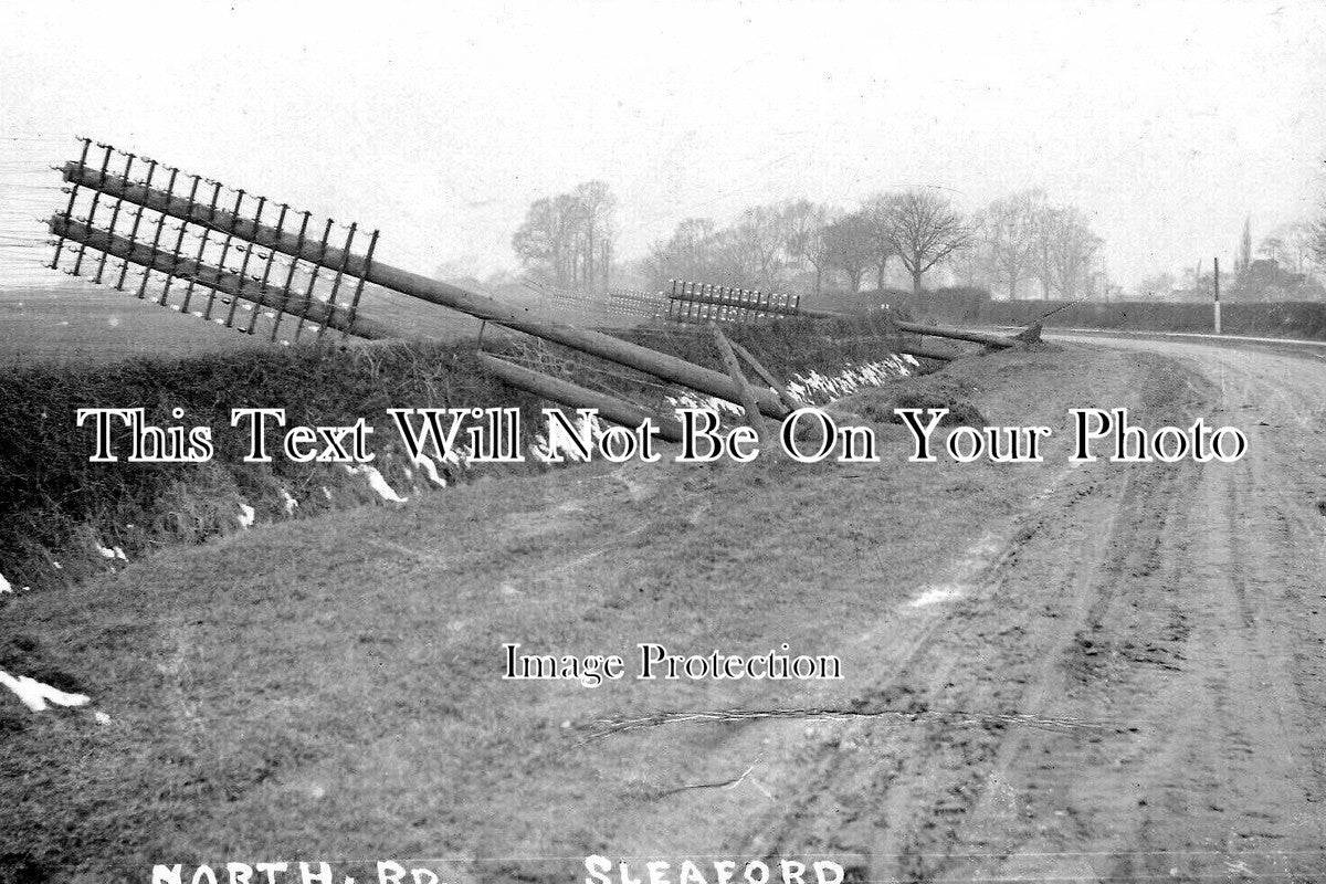 LI 3421 - Great Storm, North Road, Sleaford, Lincolnshire 1916