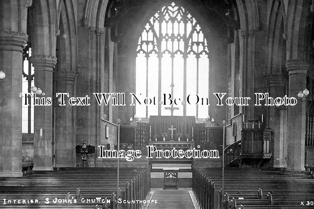 LI 3538 - Interior Of St Johns Church, Scunthorpe, Lincolnshire c1910