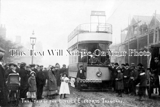 LI 620 - Trial Trip Of The Lincoln Electric Tramcars, Lincolnshire c1905