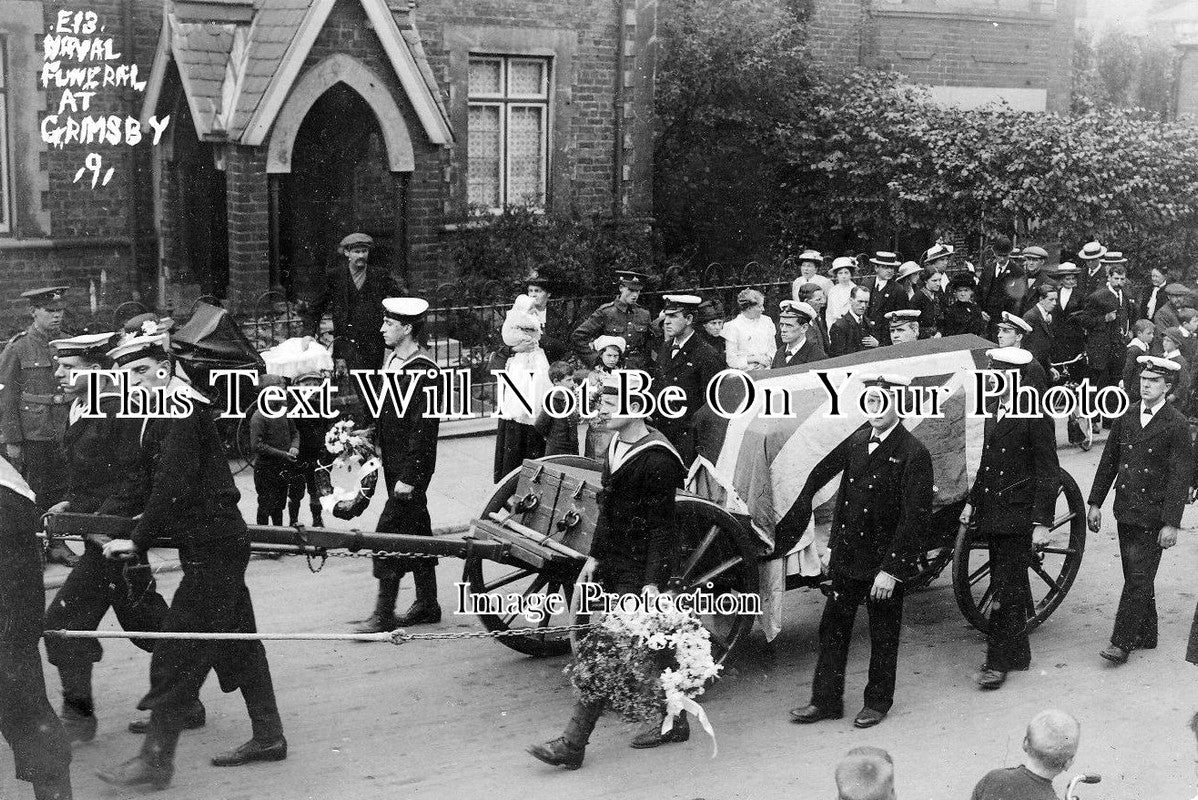 LI 646 - Naval Funeral At Grimsby Of Submarine E13, Lincolnshire 1915 WW1