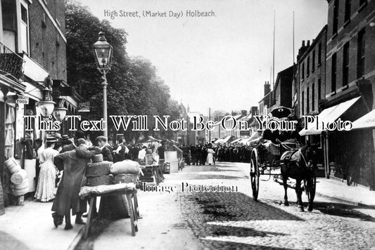 LI 673 - Market Day, High Street, Holbeach, Lincolnshire c1918