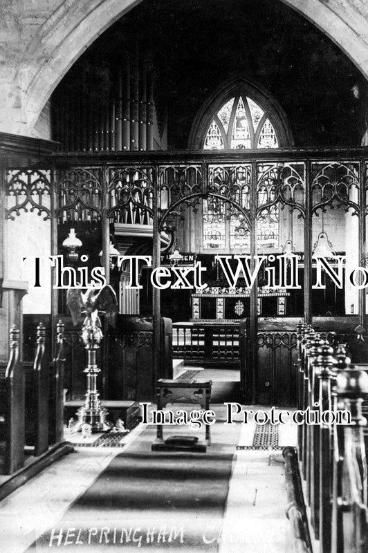LI 714 - Interior Of Helpringham Church, Lincolnshire c1910
