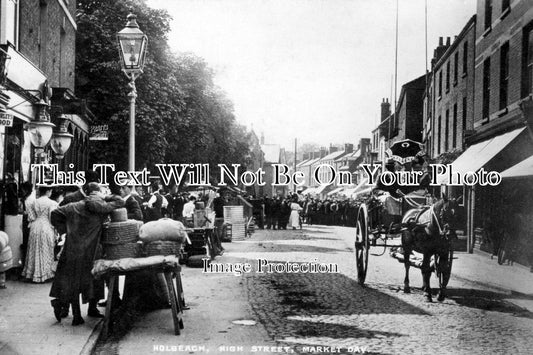 LI 923 - Market Day, High Street, Holbeach, Lincolnshire c1912