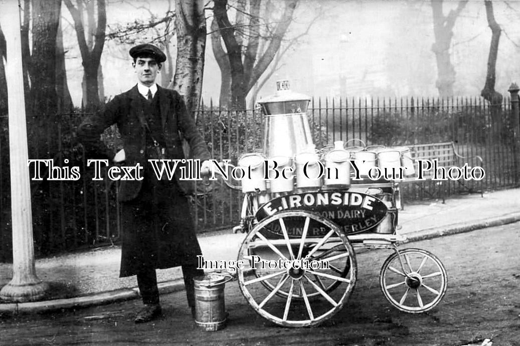 LO 1106 - E Ironside Milk Cart, Madaline Road, Anerley, London c1914
