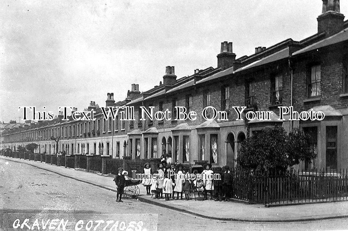LO 1185 - Craven Cottages, Sinclair Road, Hammersmith, London c1907