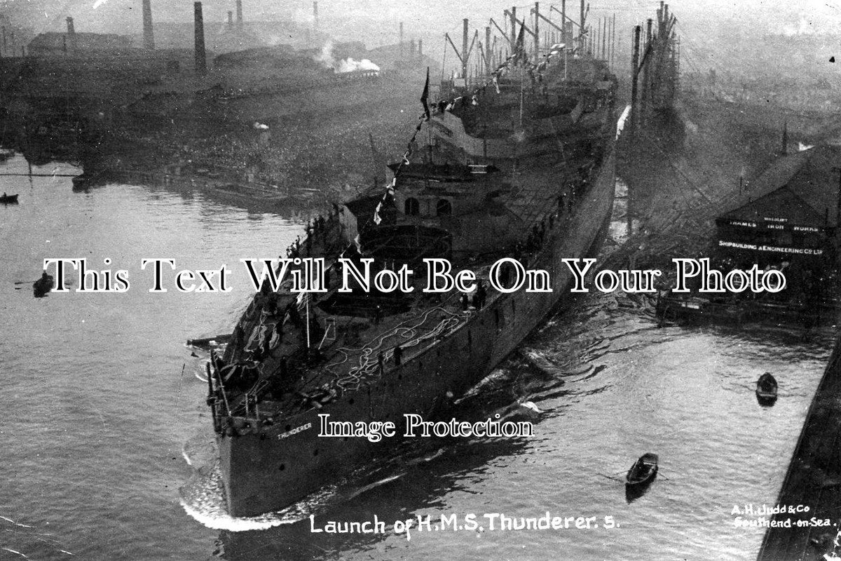 LO 1261 - Launch Of HMS Thunderer, Poplar, London c1911