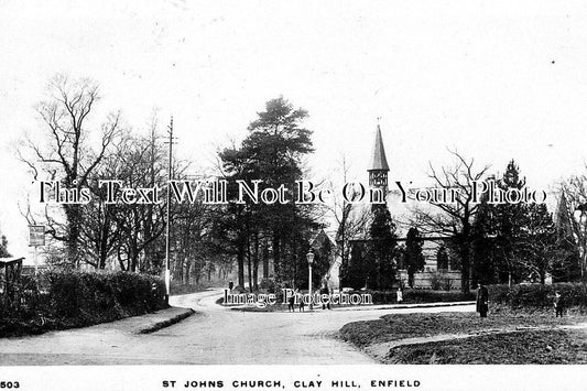 LO 136 - St Johns Church, Clay Hill, Enfield, London c1910