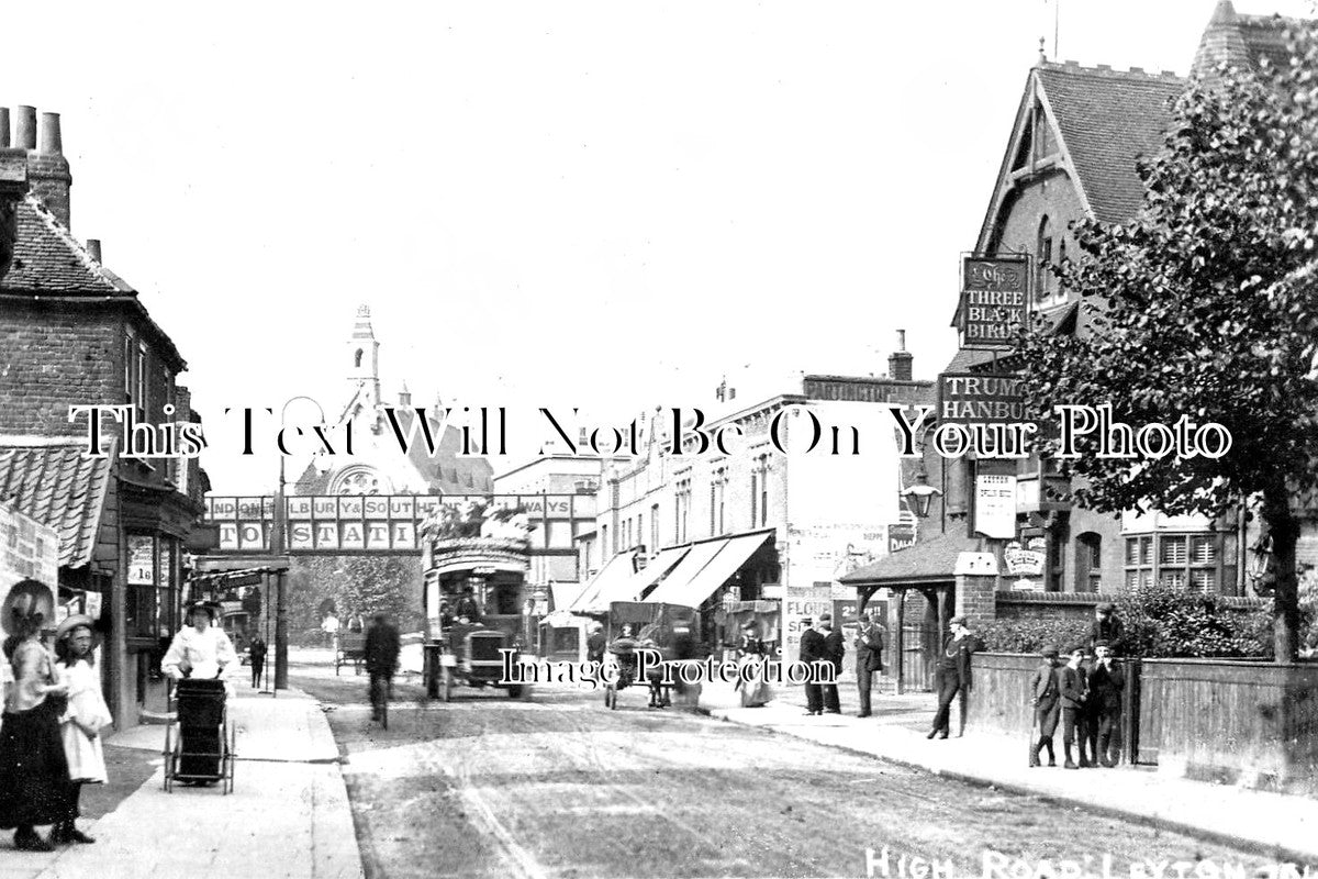 LO 1380 - High Road, Leyton, Waltham Forest, London c1905 – JB Archive