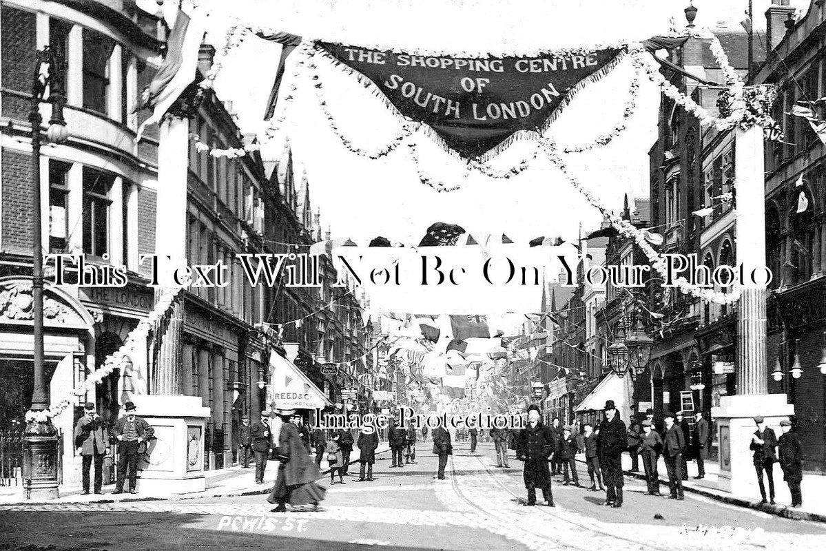 LO 1638 - Shopping Centre, Powis Street, Woolwich, Greenwich, London c1910