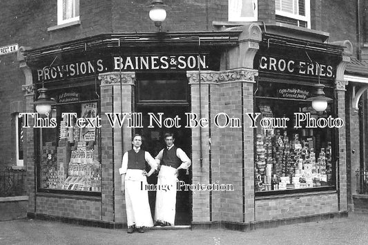 LO 1723 - Baines & Son Groceries Shop, Tooting, Wandsworth, London c1908