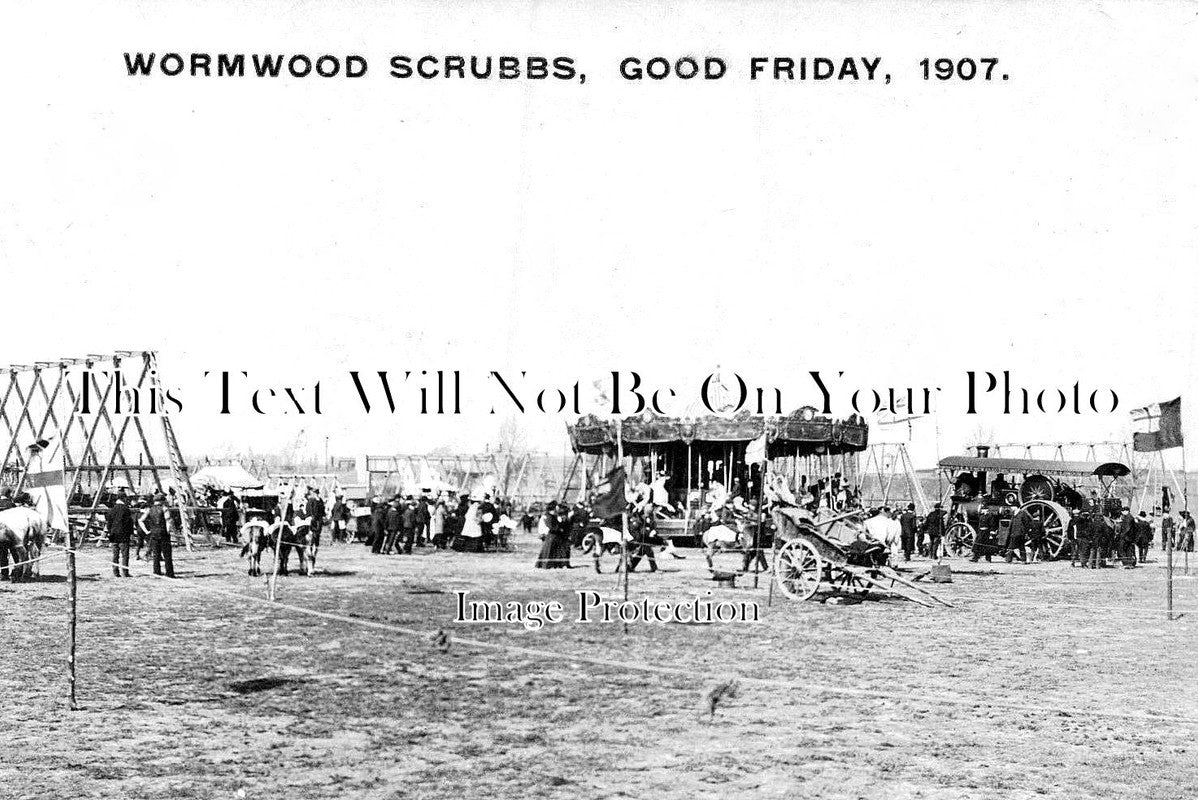 LO 1841 - Wormwood Scrubbs Good Friday Fun Fair, Hammersmith, London c1907
