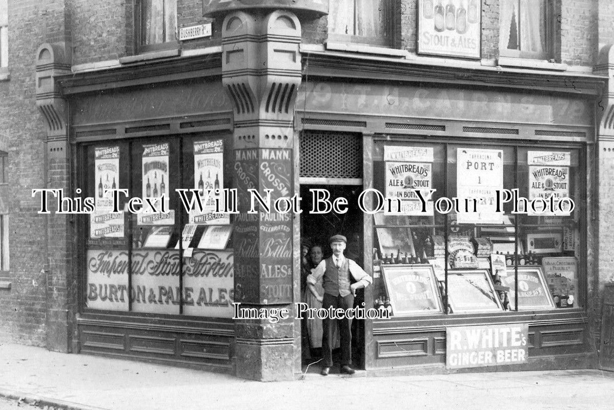 LO 2075 - Shopfront, Bushberry Road, Hackney, London c1910