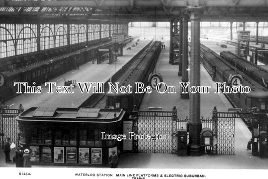 LO 2283 - Waterloo Railway Station, Mainline Platforms, London c1923