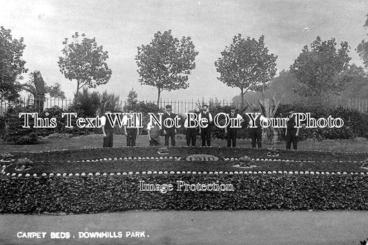 LO 235 - Carpet Beds, Gardeners, Downhills Park, Harringay, London c1910