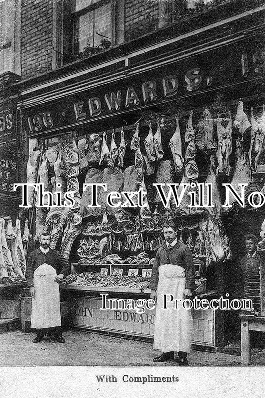 LO 238 - Butchers Shop, Kentish Town Road, London c1906