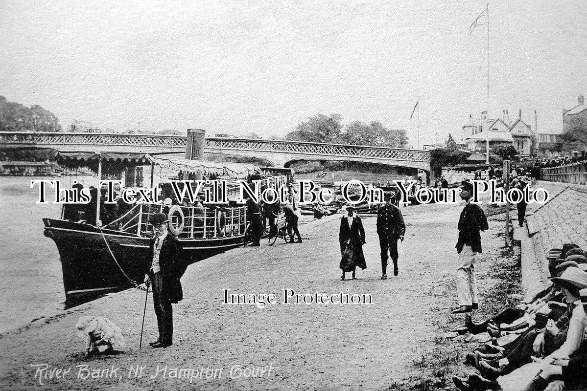 LO 261 - River Bank, Near Hampton Court, London c1910