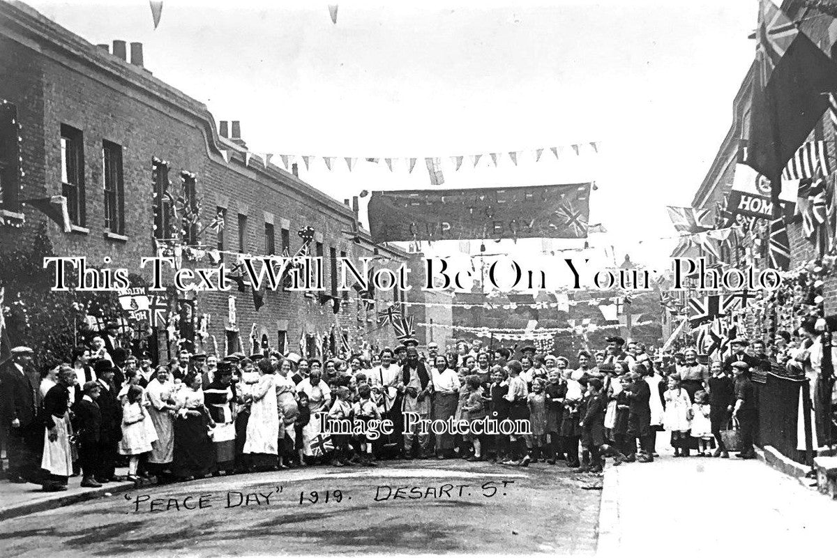 LO 2916 - Desart Street 1919 Peace Party, Poplar, East End, London