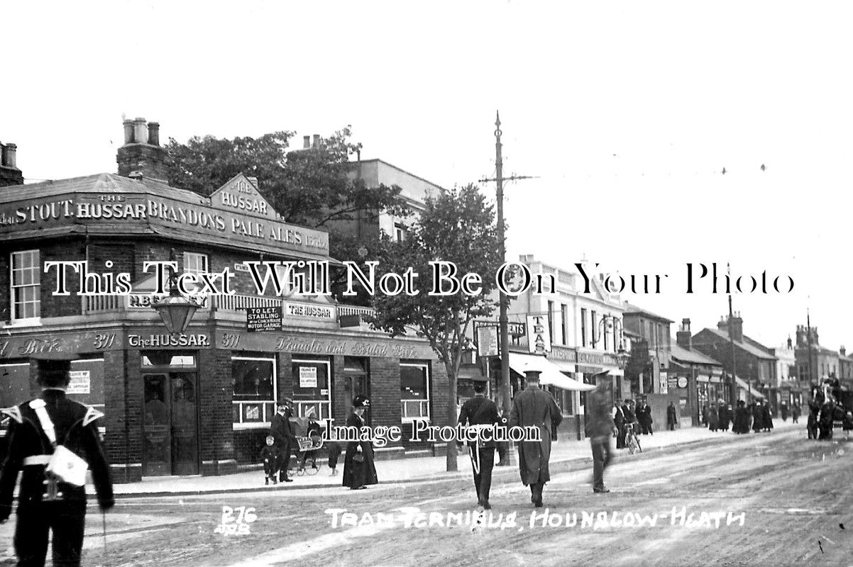 LO 2931 - Hounslow Heath Tram Terminus, London c1920