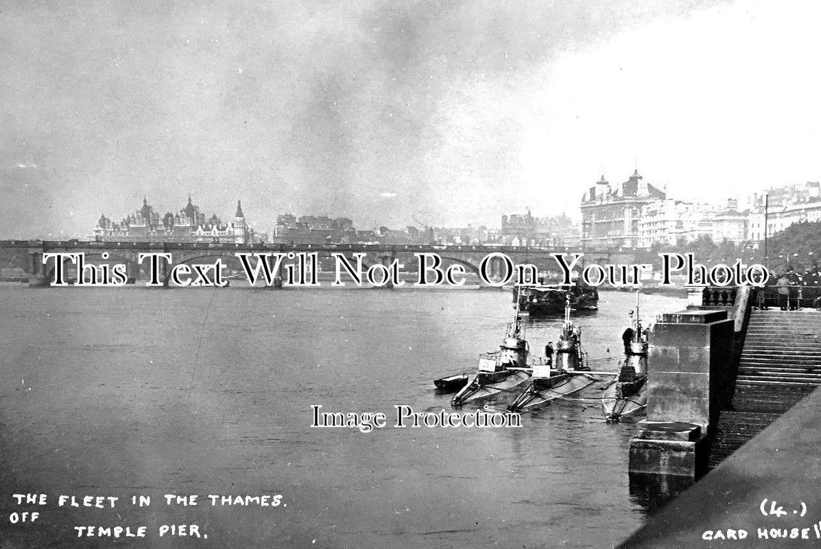 LO 2941 - The Fleet In The Thames Off Temple Pier, London