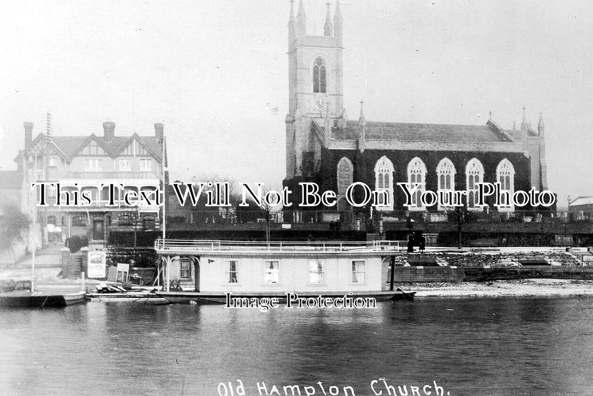 LO 3487 - Old Hampton Church, London c1909