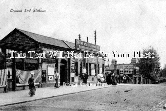 LO 369 - Crouch End Railway Station, London c1907