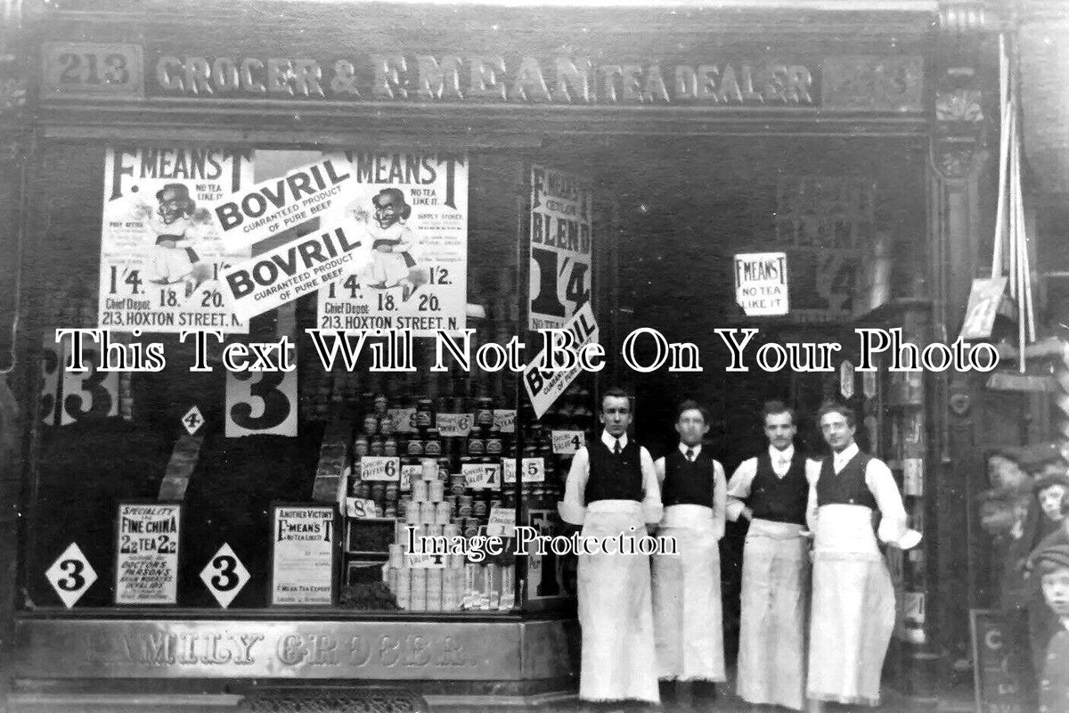 LO 3830 - Grocers Shop, Hoxton Street, Hackney, London c1907