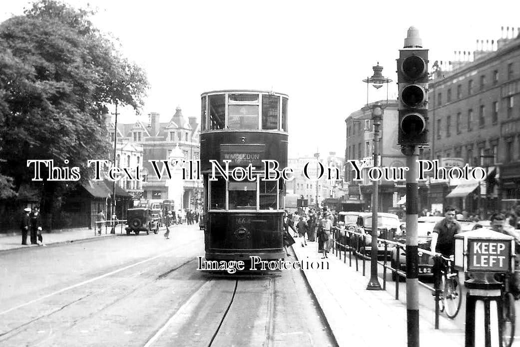 LO 4003 - Clapham Common Tram To Wimbledon, London c1947