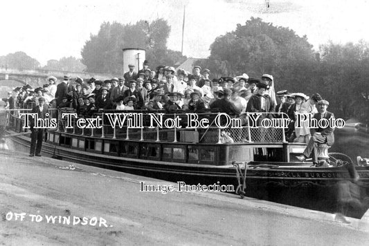 LO 4124 - Off To Windsor, Richmond Thames Pleasure Boat, London c1905