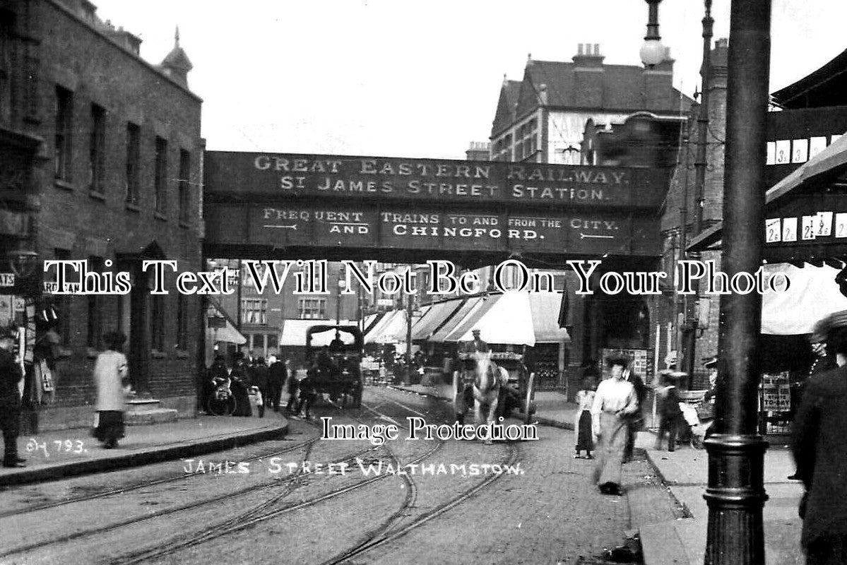 LO 4140 - James Street & Railway Station, Walthamstow, London c1907
