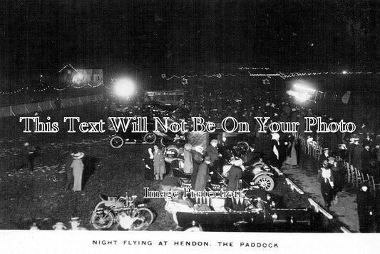LO 4267 - Night Flying At Hendon Aerodrome, The Paddock, London