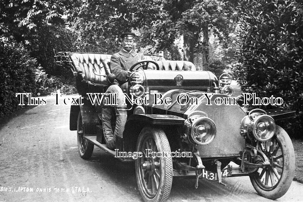 LO 4623 - Sir Lipton On His Itala Motor Car, Enfield, London