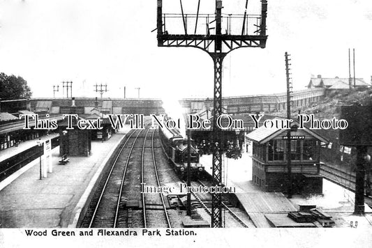 LO 4627 - Wood Green & Alexandra Park Railway Station, London c1905