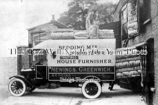 LO 481 - Newings Bedding Delivery Lorry, Greenwich, London c1922
