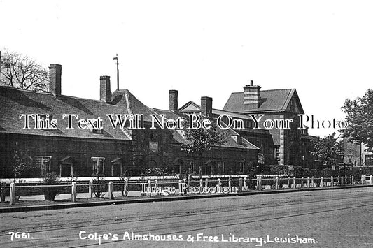 LO 4890 - Colfes Almshouses & Free Library, Lewisham, London c1916