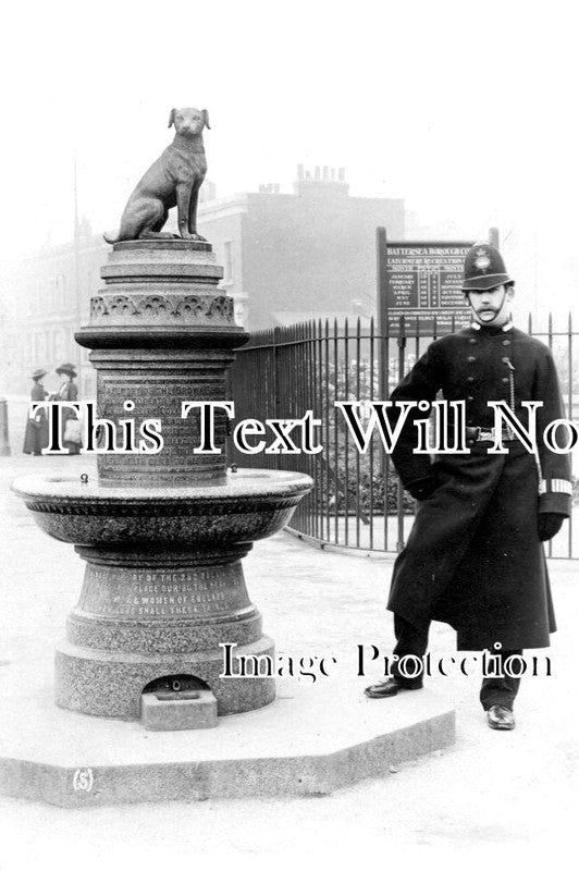 LO 4989 - Battersea Police Guards Brown Dog Statue, London c1906