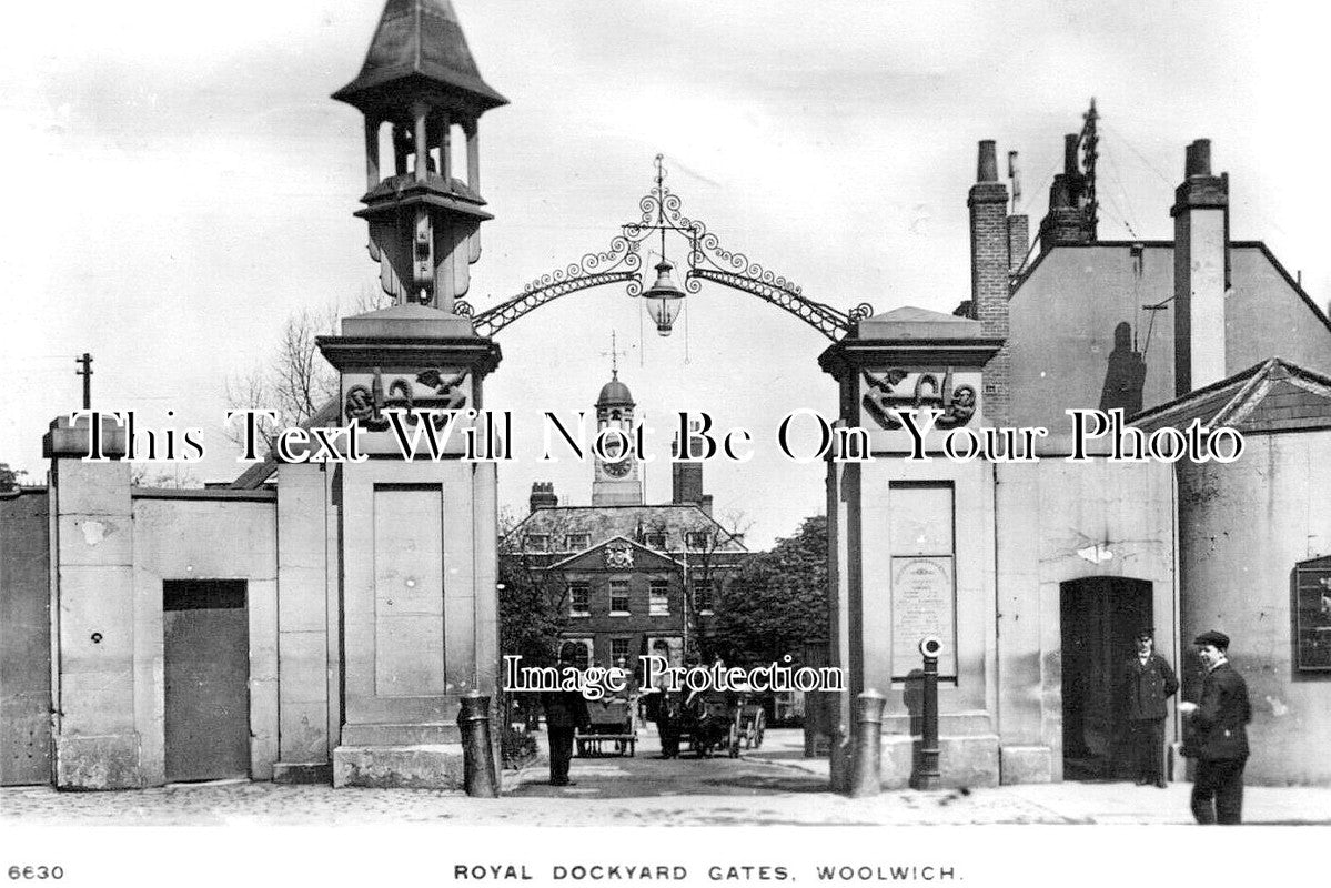 LO 5183 - Royal Dockyard Gates, Woolwich, London