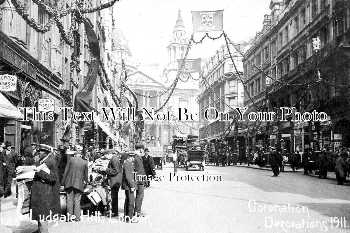 LO 5373 - Ludgate Hill Coronation Decorations, London 1911