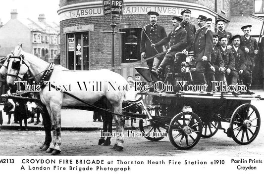 LO 5377 - Croydon Fire Brigade, Thornton Heath, London c1910