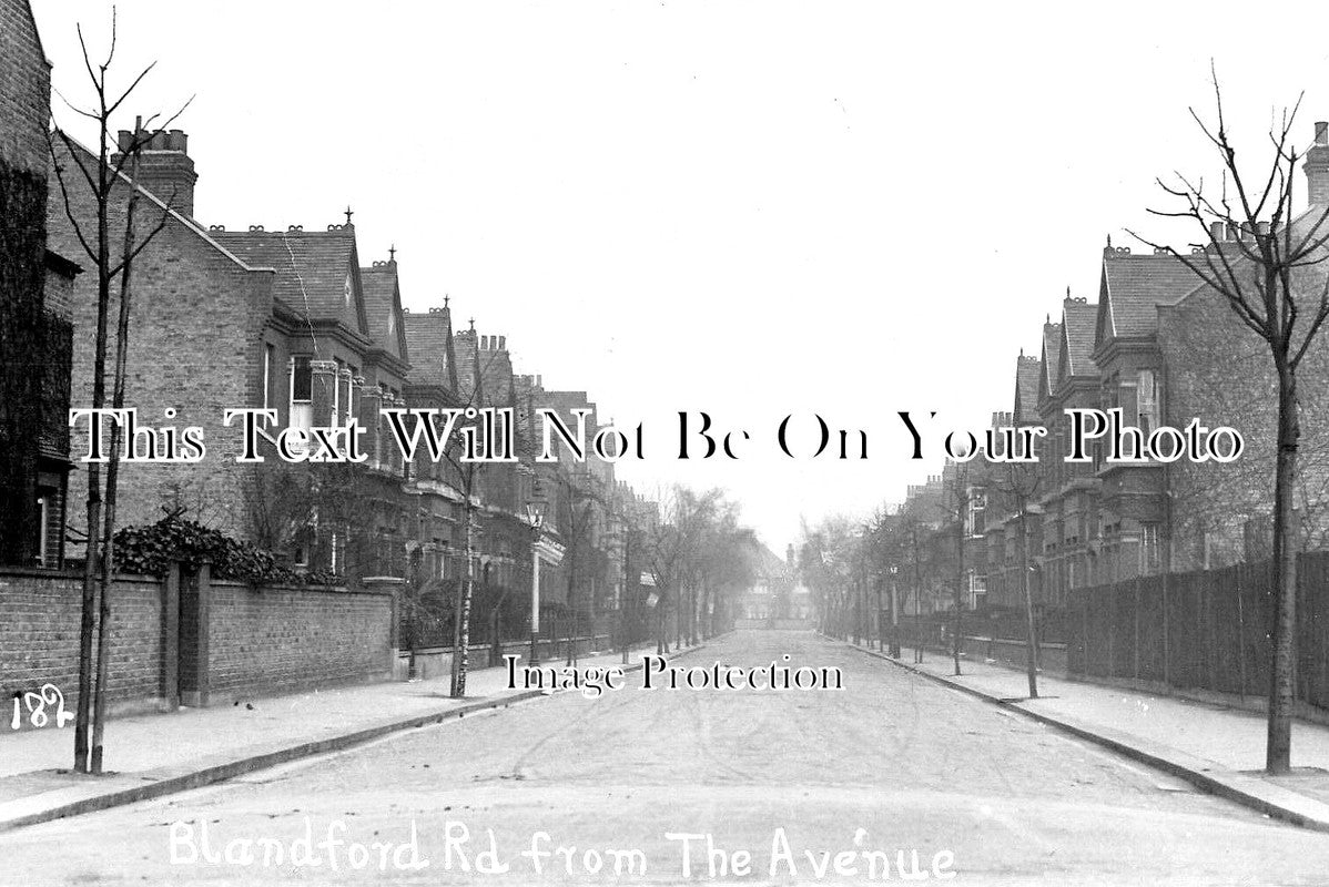 LO 5639 - Blandford Road From The Avenue, Chiswick, London c1907