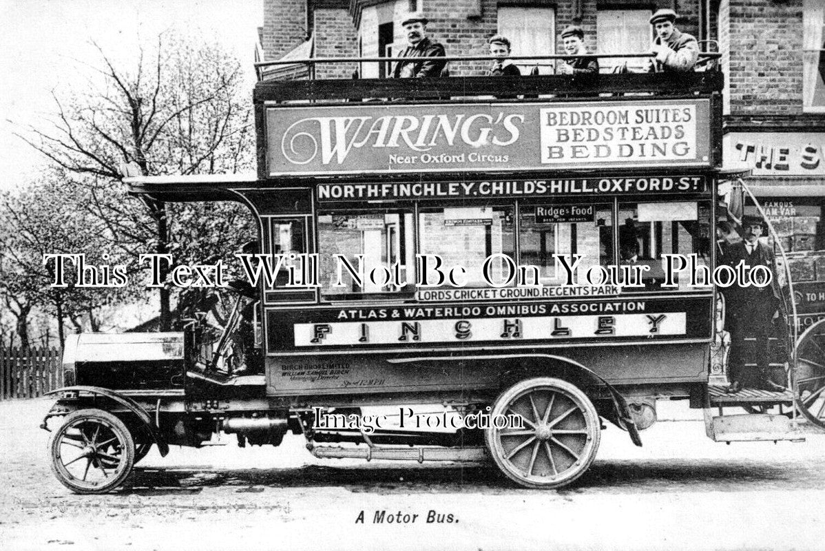 LO 5958 - North Finchley Motor Bus, Childs Hill, Oxford Street, London